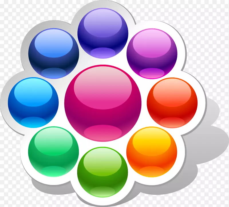 Adobe插画师徽标球体图标-抽象彩色球图案