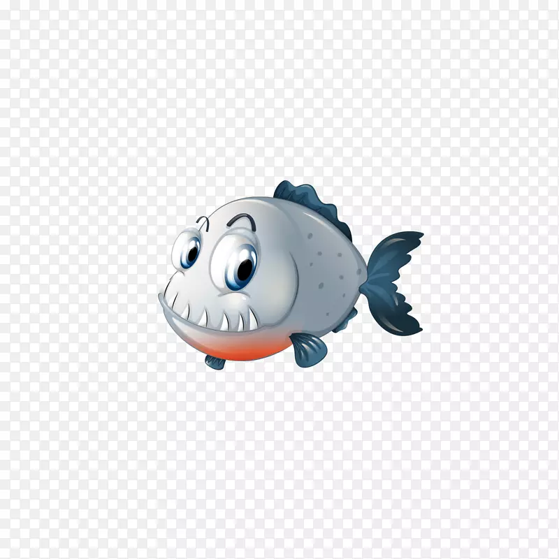 鱼食人鱼插图-灰蓝色鱼