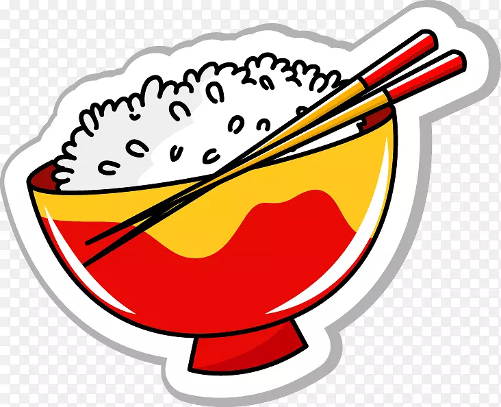 高山县炒饭寿司碗手绘卡通米粉图案