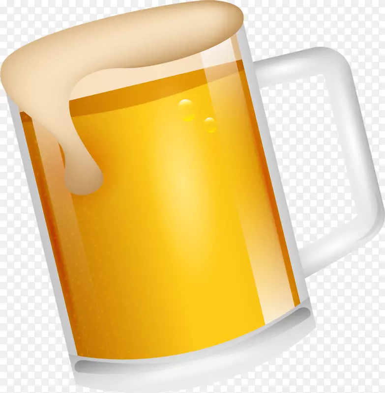 啤酒玻璃器皿杯手拉黄啤酒