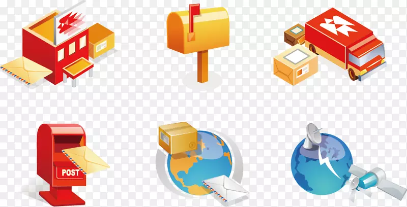 邮件邮局邮箱图标-3D材料邮件邮局