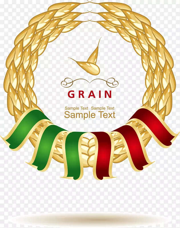 谷物摄影剪贴画-装饰精美的彩带米