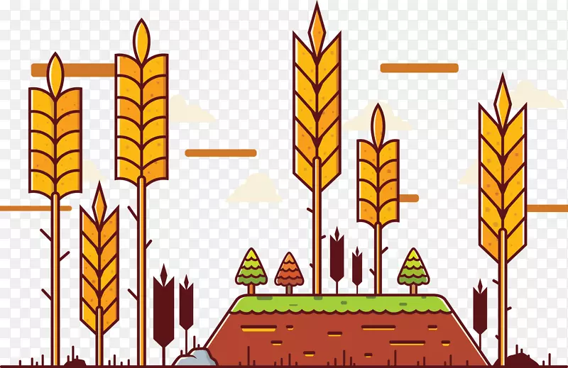 Adobe插画下载-扁平米种植装饰