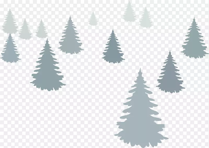圣诞树冷杉插图-绿色和简单的树木