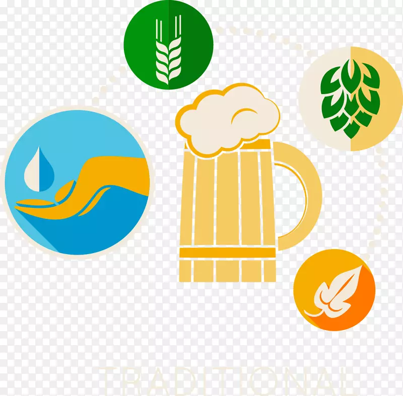 啤酒平面设计图标-平板啤酒图标