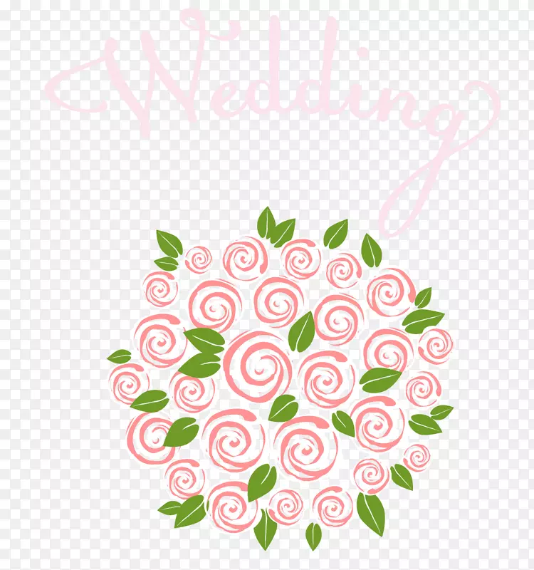 花型设计粉红婚纱花