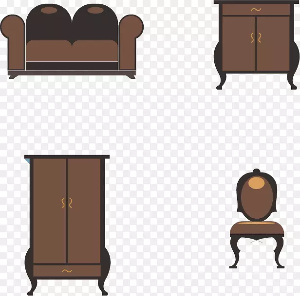 桌子家具沙发Garderob木材实木家具