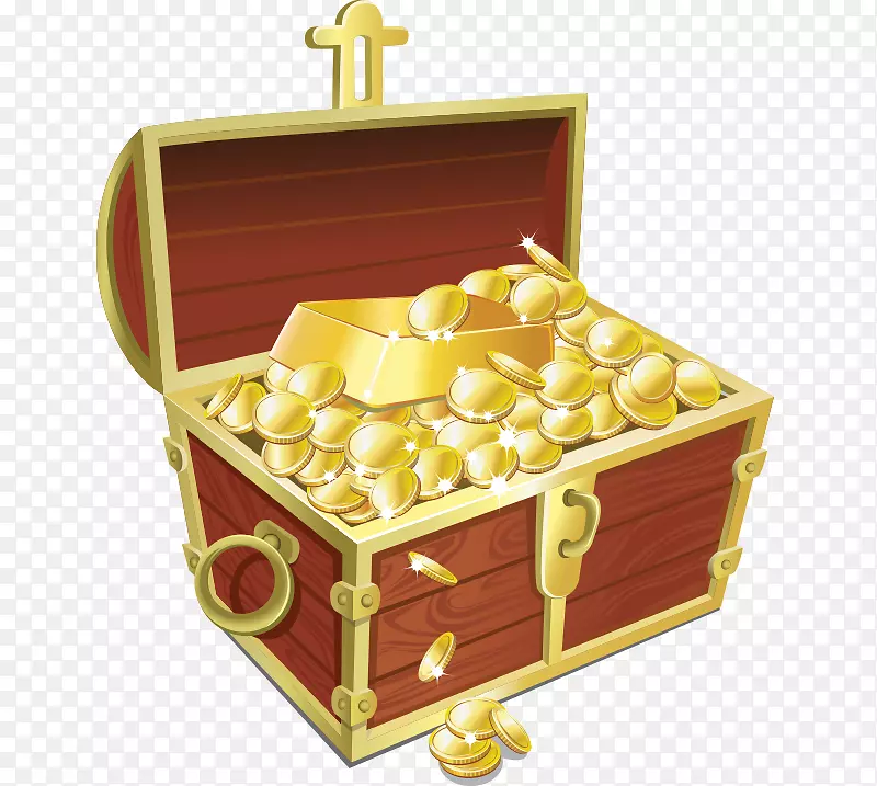 金条硬币埋藏宝藏三维立体货币