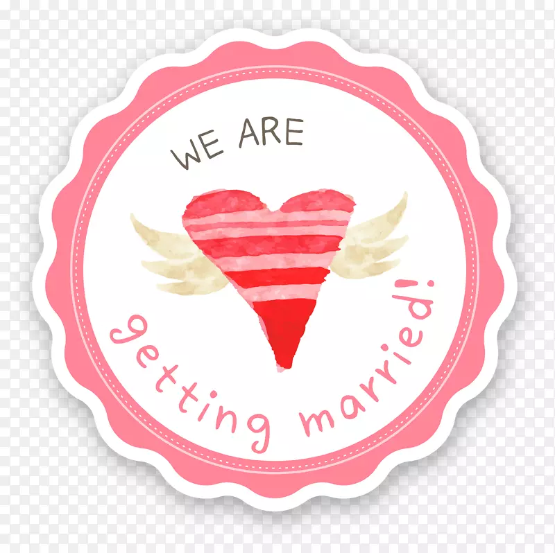 婚姻婚礼-粉红色结婚标签