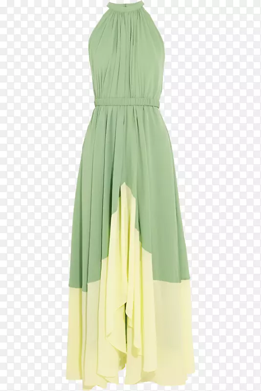 马西礼服袖吊带-小鲜绿色连衣裙
