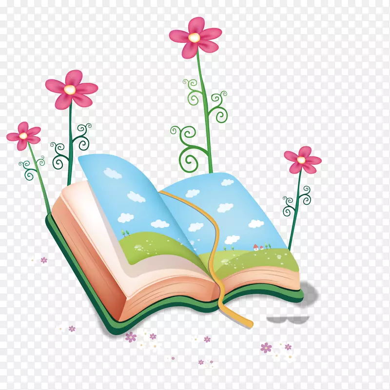 阅读夏季文学的纳瓦·凯斯克拉马图古古书-鲜花装点书籍