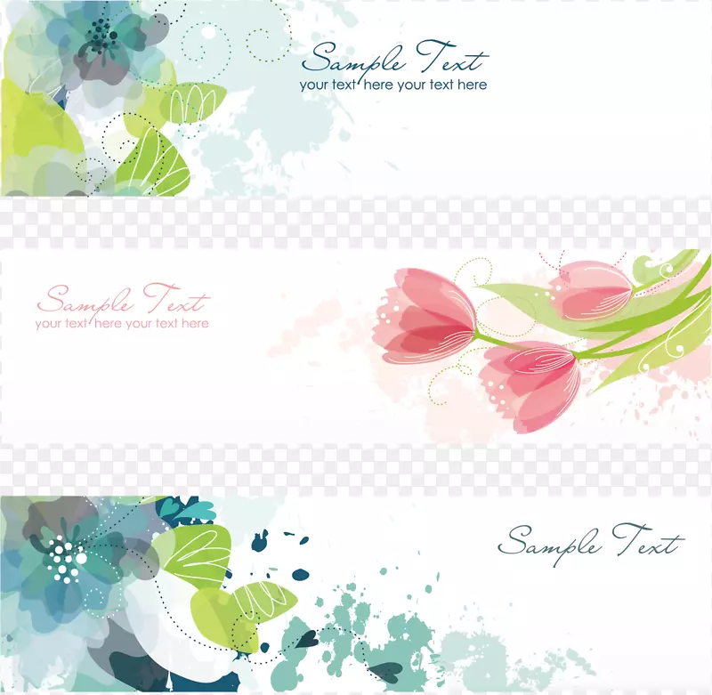 花卉横幅免费插图-横幅背景设计