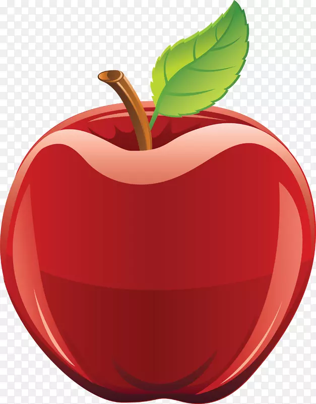 苹果剪贴画-3D卡通剪影图片食物，手绘红苹果