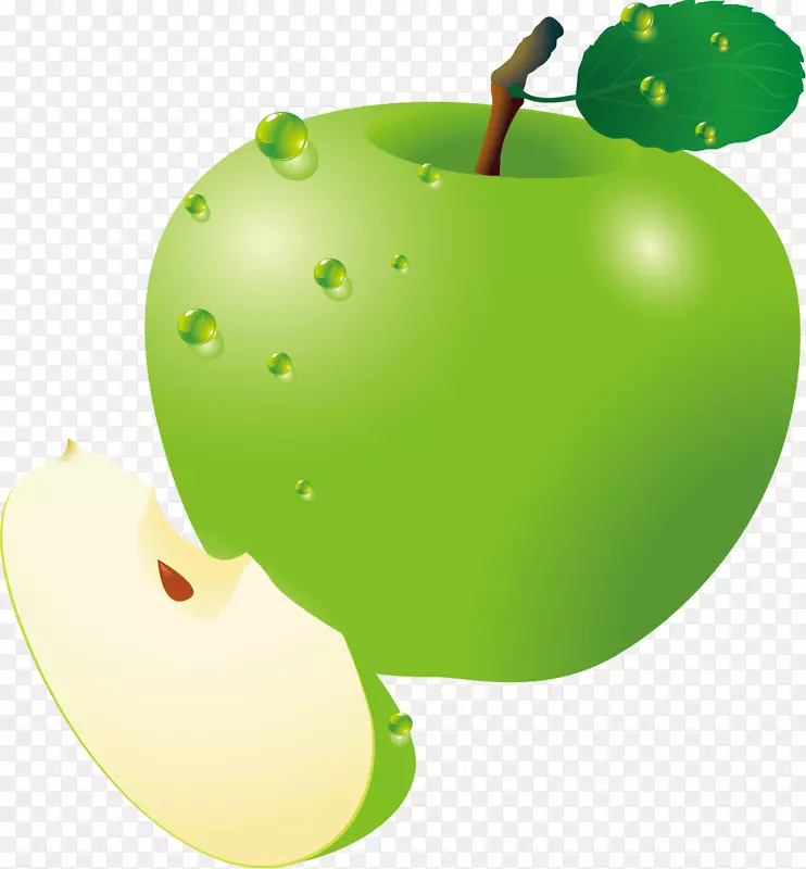 芬达苹果剪贴画-吸引人的绿色苹果