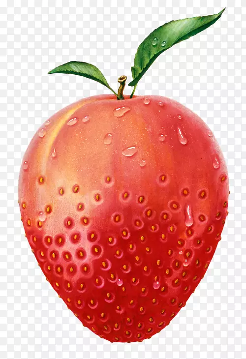 草莓苹果水果桃子插图-涂苹果草莓
