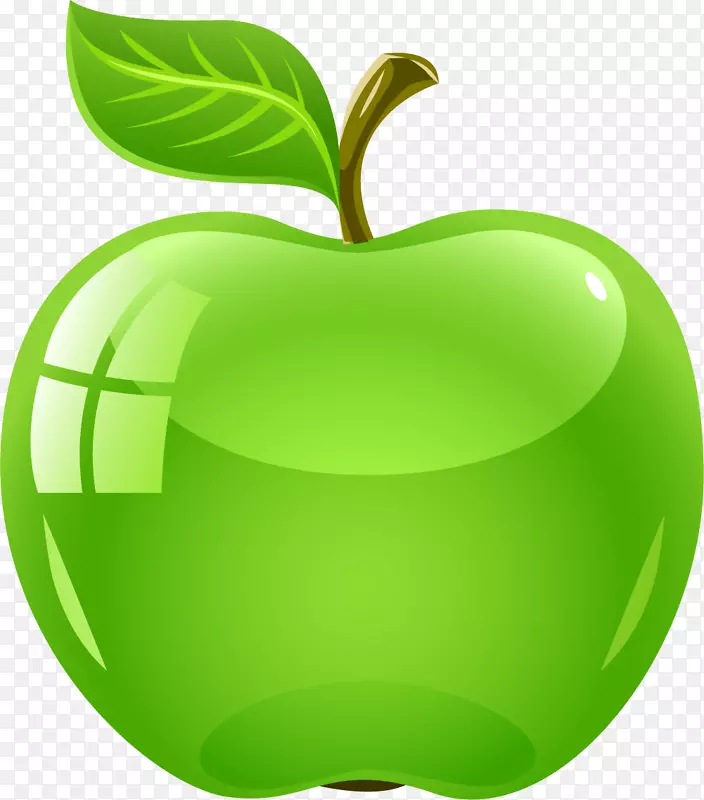 苹果标志-卡通绿色苹果