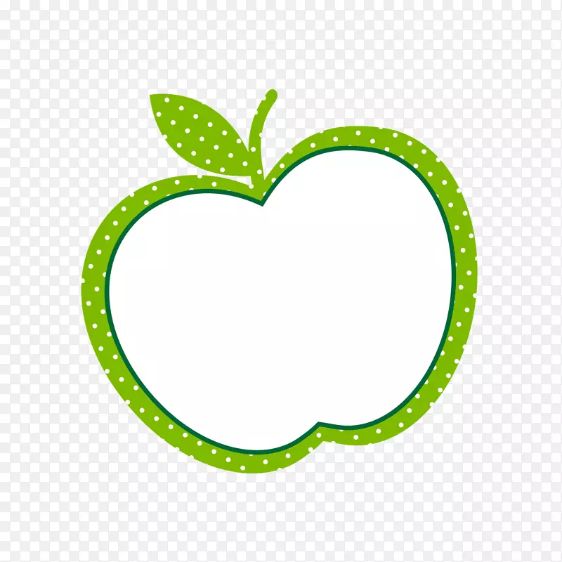 剪贴画-创意绿色苹果