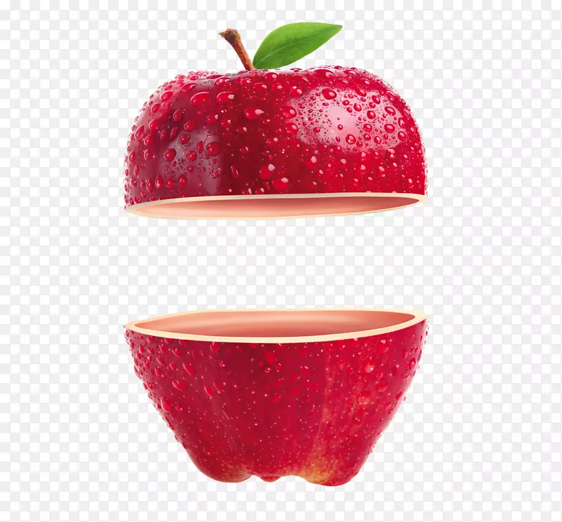 苹果土坯插画-切苹果