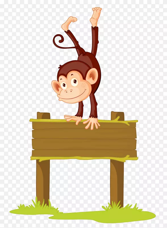 方向、位置或指示符号-免版税插图-在猴子的板上倒置。