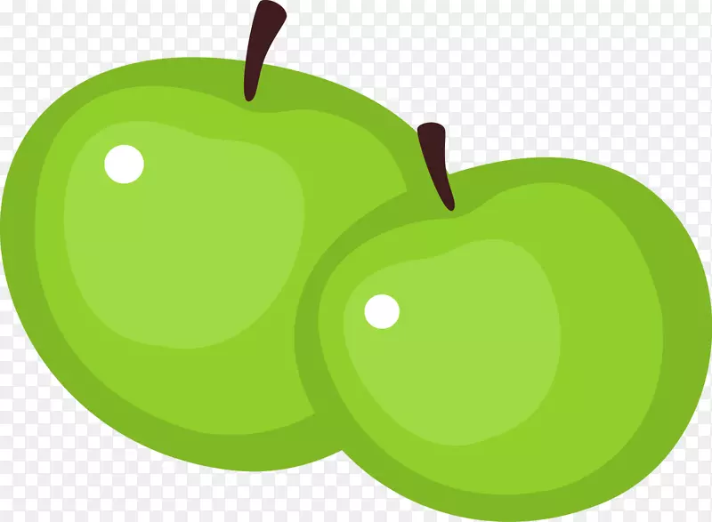 史密斯奶奶苹果剪贴画-两个绿苹果