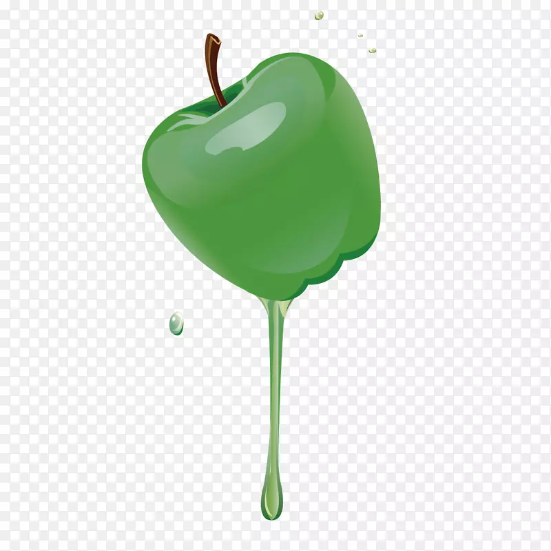 果汁苹果坯插图-绿色苹果装饰插画