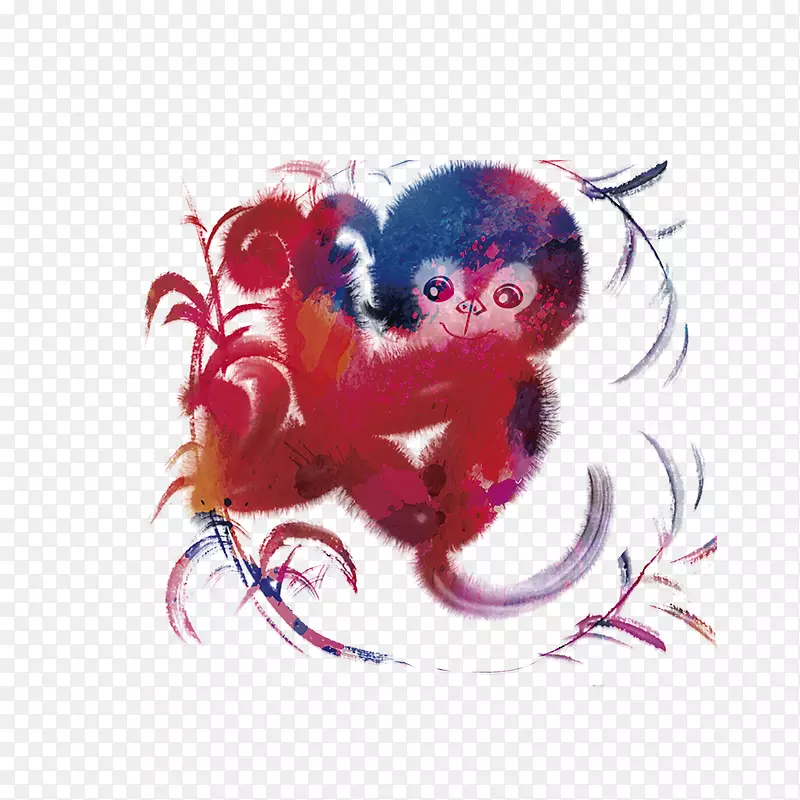 新年猴子海报-猴年