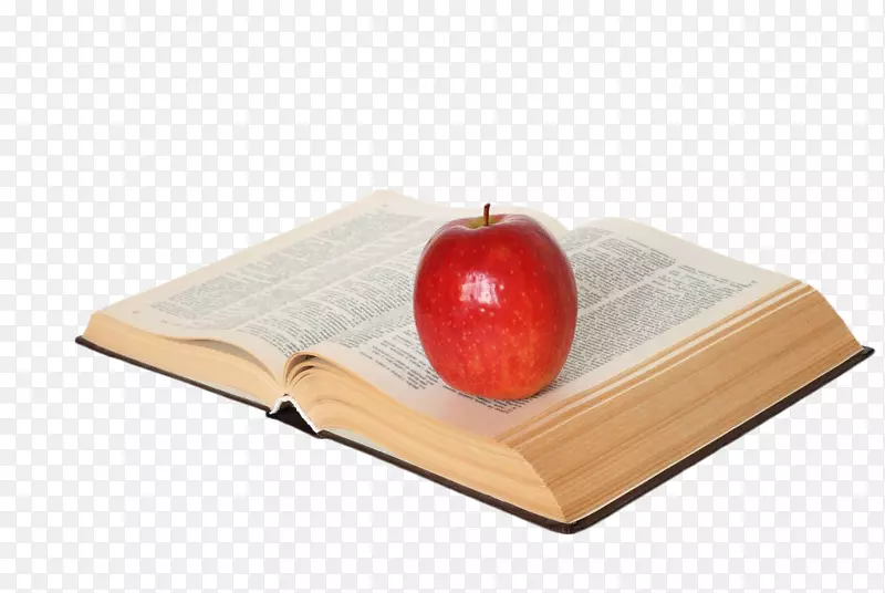u7d05u66f8苹果书-书本上的红苹果