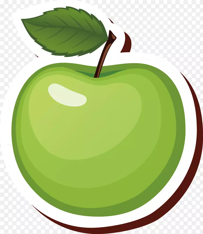 史密斯奶奶画苹果.绿色苹果手绘元素