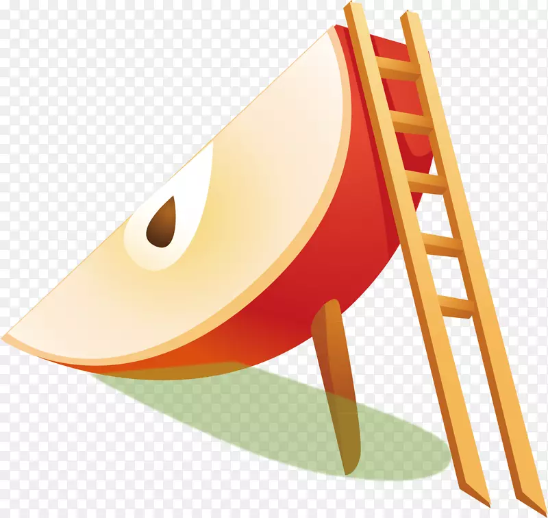 梯子下载楼梯-卡通画半个苹果梯