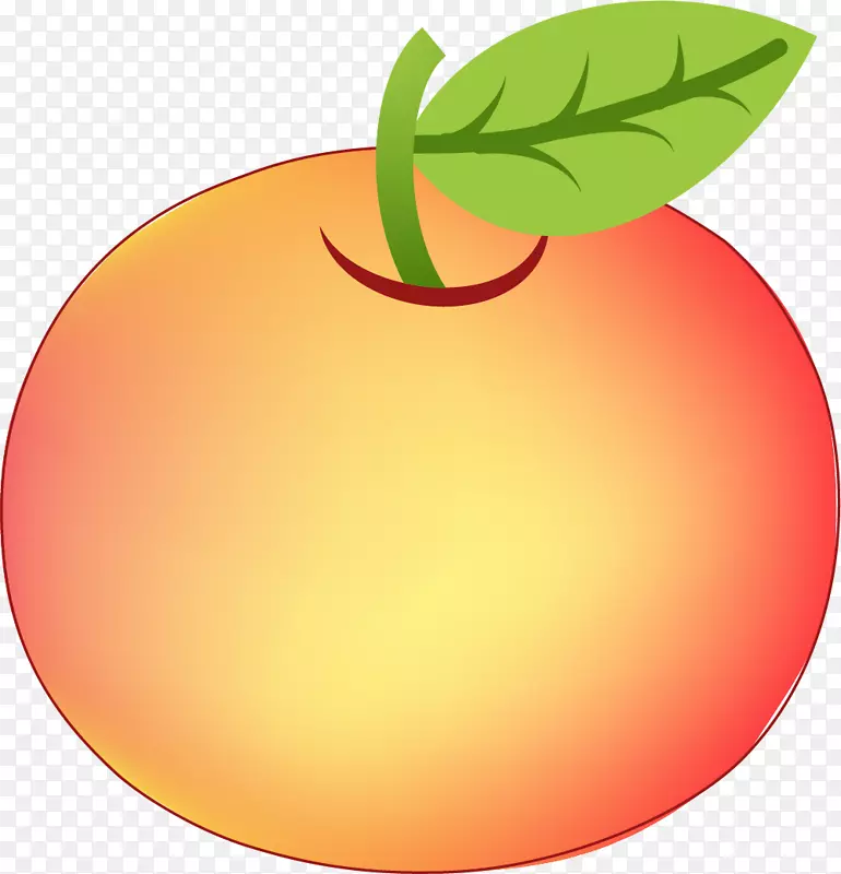 柚子小苹果剪贴画手绘红苹果