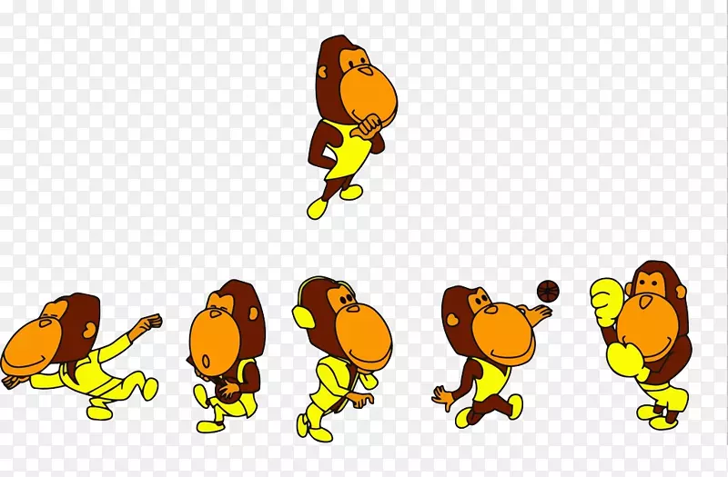 猩猩大猩猩化身插图-许多猴子