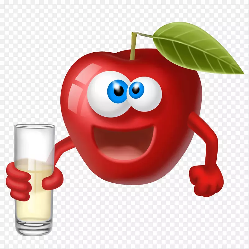 苹果汁水果卡通-新鲜苹果汁