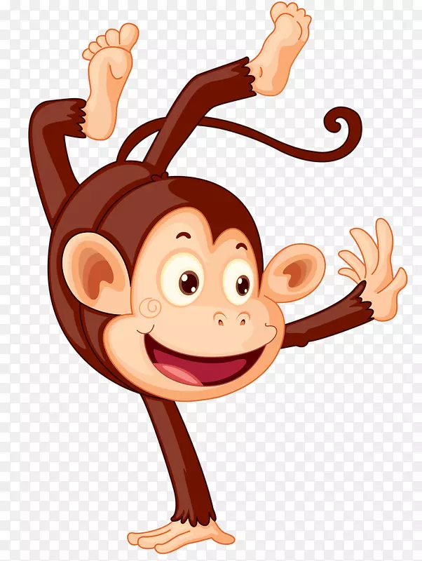 猿猴免版画插图-卡通猴子