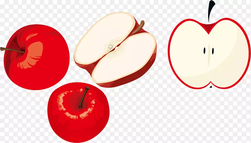 剪贴画-红苹果拉料效果元素免费