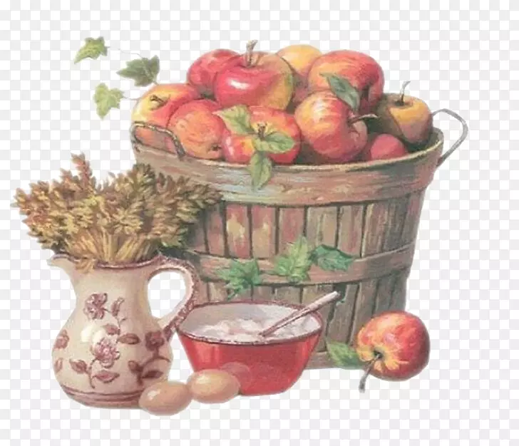 苹果画-苹果食品篮