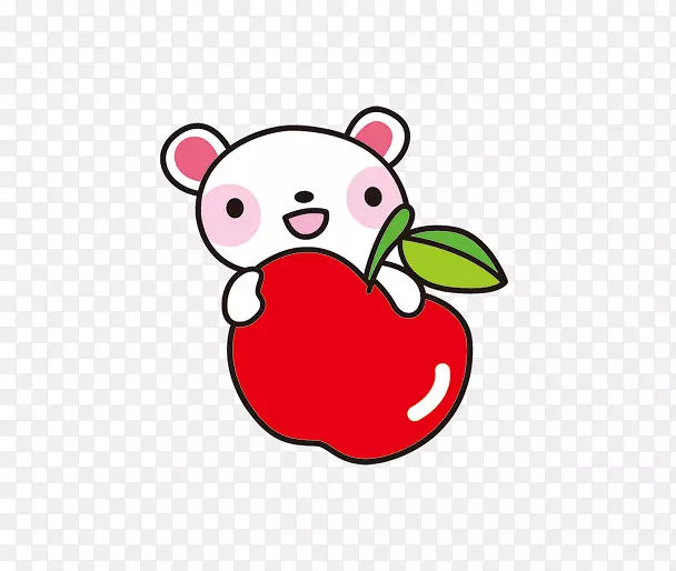 苹果红剪贴画-卡通红苹果