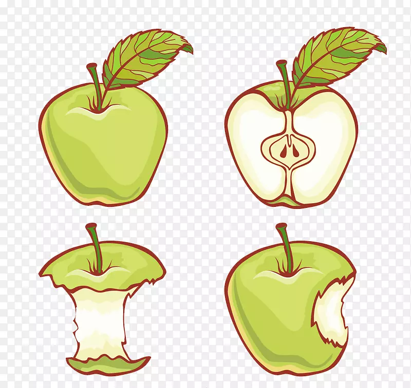 苹果土坯插图-4涂绿色苹果