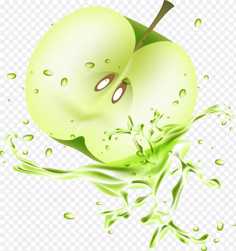 苹果汁水果剪贴画.半绿色苹果