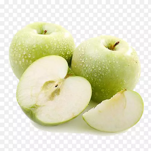 苹果呵护，口臭-免费切割的绿色苹果