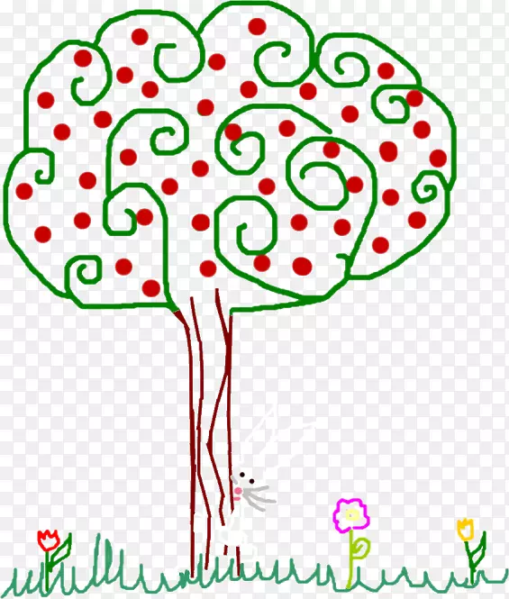 树图形设计.儿童手绘苹果树