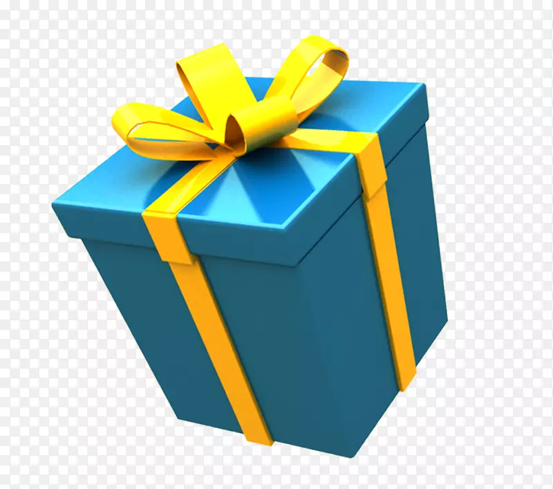 蓝色礼品盒图标-蓝色礼品盒