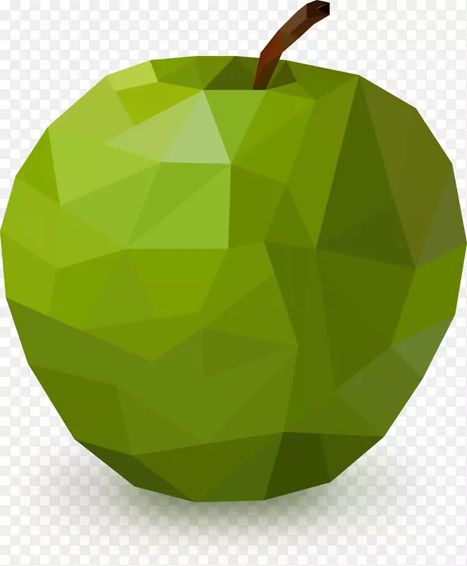 苹果几何图形-绿色几何苹果