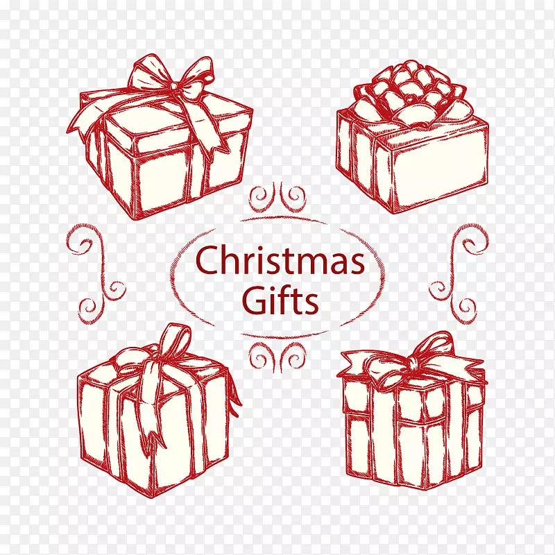 圣诞树圣诞礼物-礼品盒