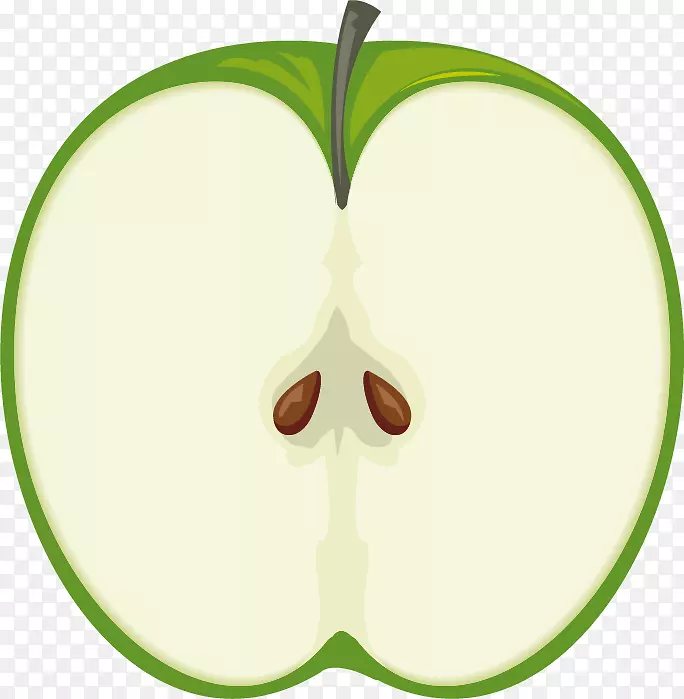 水果曼扎纳绿苹果剪贴画-绿色苹果拉料效果元素免费