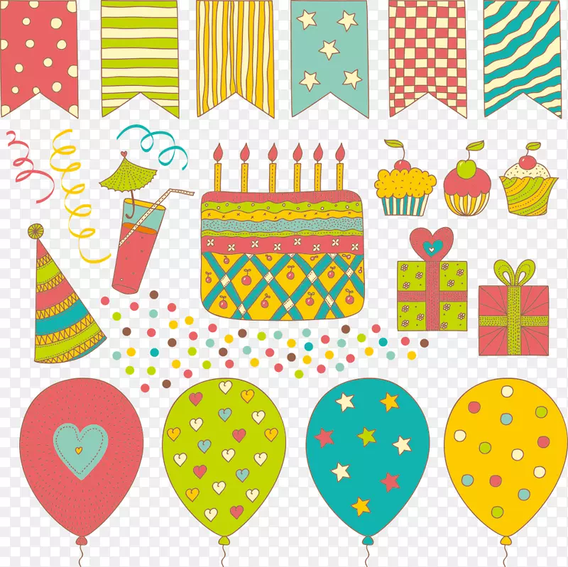 生日蛋糕玩具气球礼物蛋糕和气球礼物