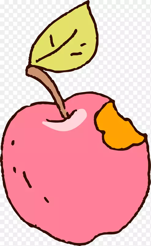 苹果绘画剪贴画-一口苹果图案