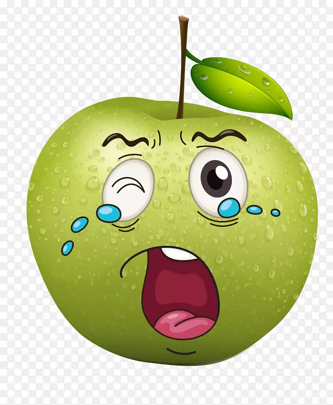 哭王族-免费剪贴画-哭绿苹果