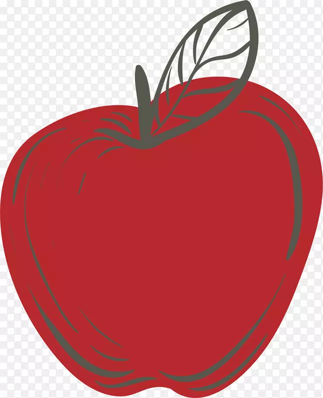 苹果剪贴画.手绘可爱的红苹果