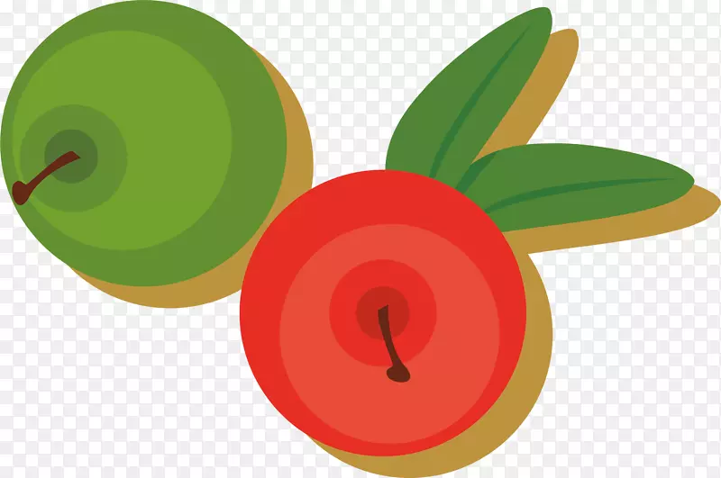苹果剪贴画-红绿苹果载体