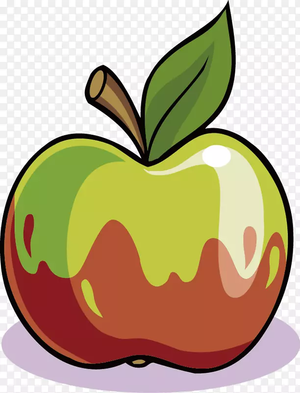 苹果剪贴画-卡通绿色苹果